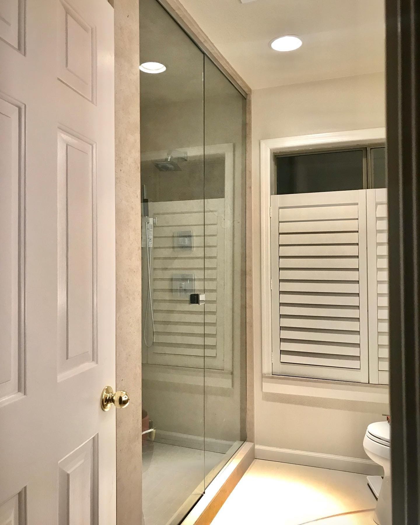 Low-Iron Glass Installation - 10mm ultra-clear glass with polished chrome - Las Vegas custom shower door project